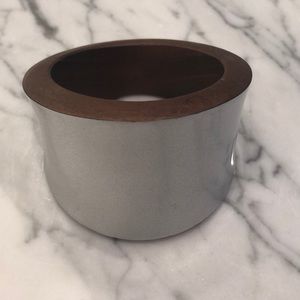 Salvatore Ferragamo wooden silver bracelet
